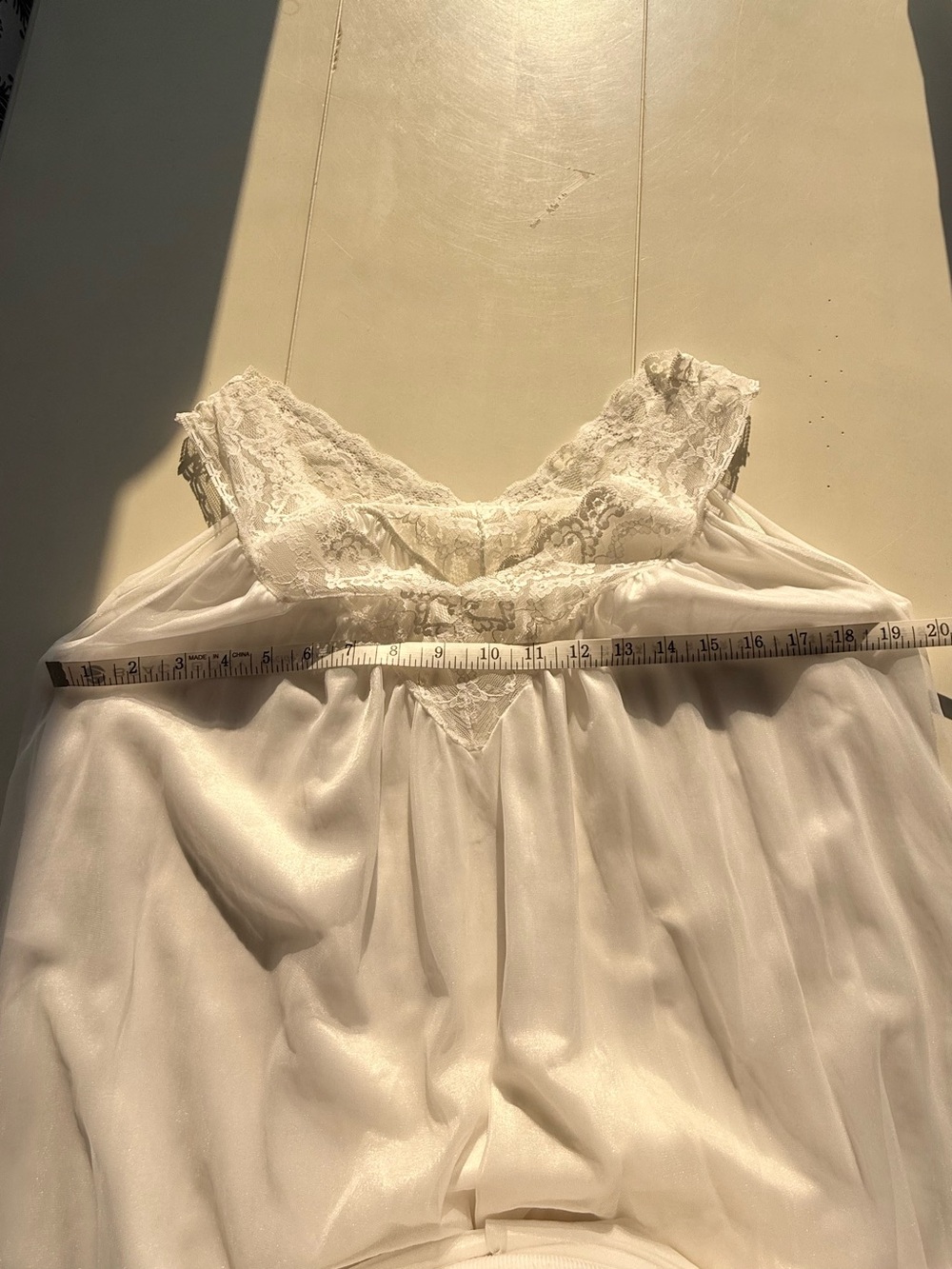 Vintage 1950s 1960s Tosca White Chiffon Lace Peignoir Set Bridal Nightgown Small - Picture 11 of 16